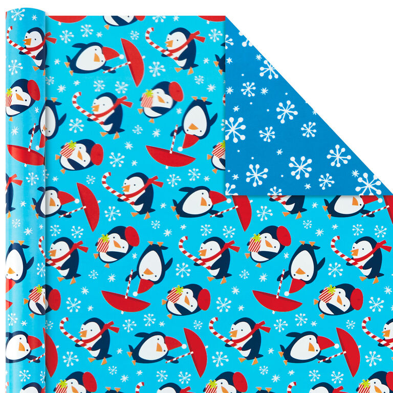 Hallmark Bright Joy 3-Pack Kids Reversible Christmas Wrapping Paper Assortment, 120 Sq. Ft.