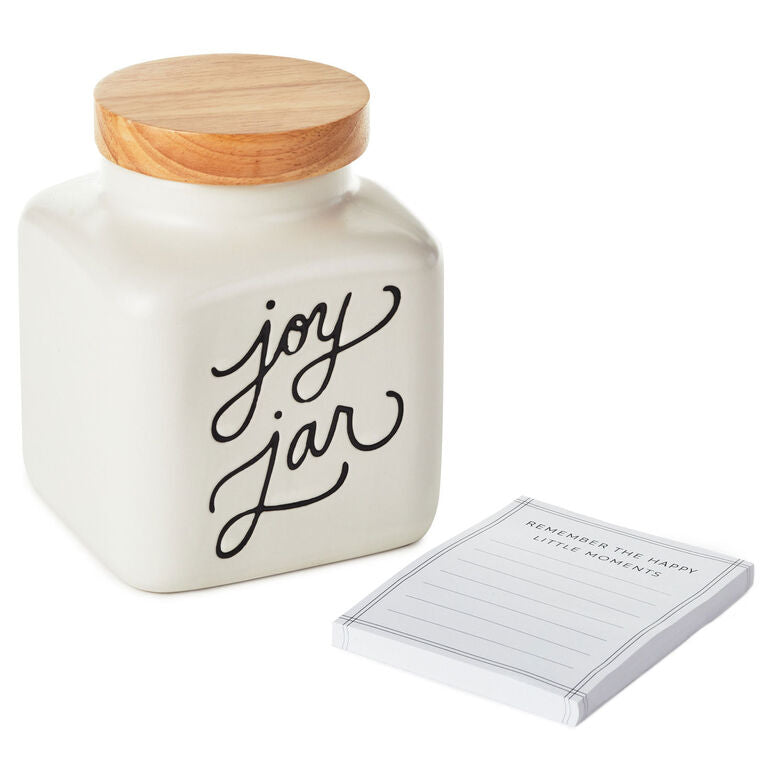 Hallmark Ceramic Joy Jar And Notepad, Set Of 2