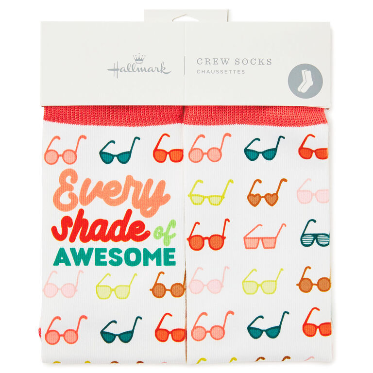 Hallmark Shades Of Awesome Sunglasses Fun Crew Socks