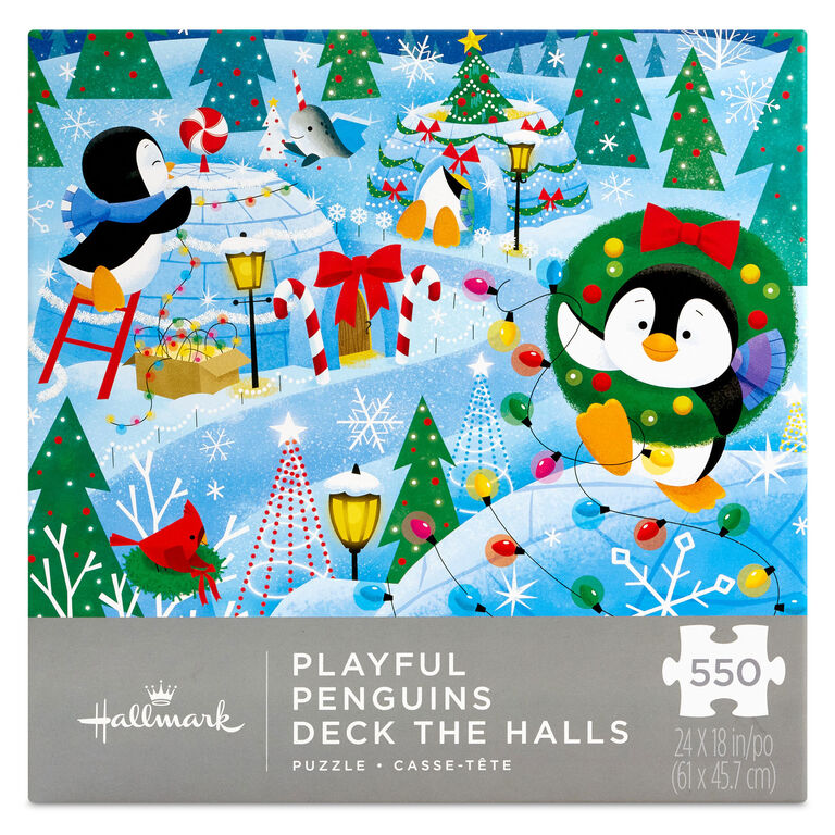 Hallmark Playful Penguins Deck The Halls Jigsaw Puzzle, 550 Pieces