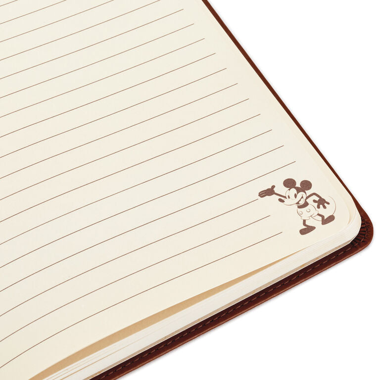 Hallmark Disney Mickey Mouse Brown Faux Leather Journal