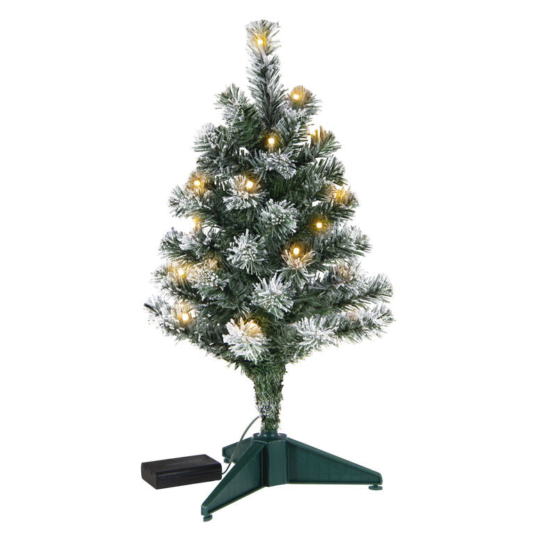 Hallmark Mini Flocked Pre-Lit Christmas Tree, 18.75"