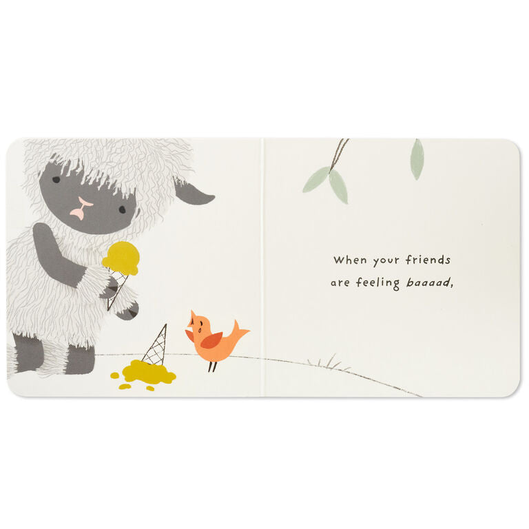 Hallmark MopTops Highland Sheep Stuffed Animal With You Are Kind Board Book