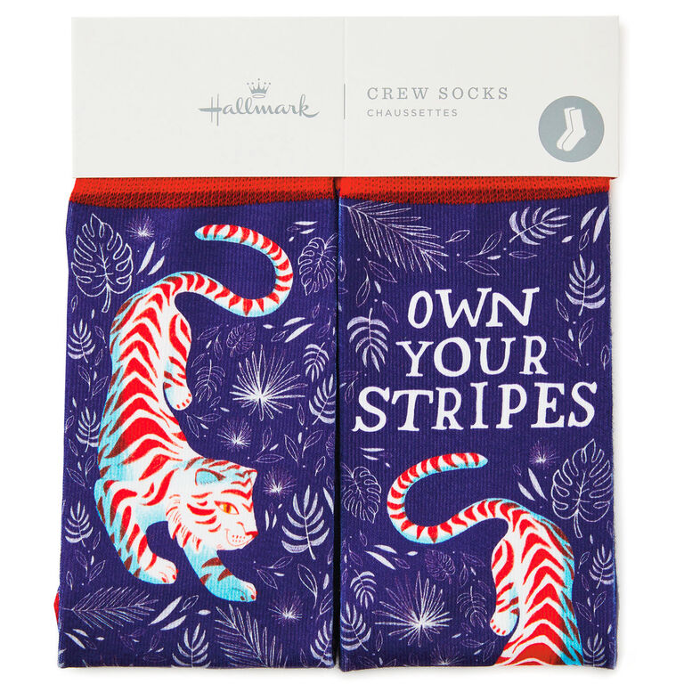 Hallmark Own Your Stripes Tiger Fun Crew Socks