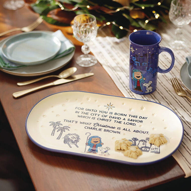 Hallmark Peanuts® Linus Nativity Speech Oval Platter, 14.75" L