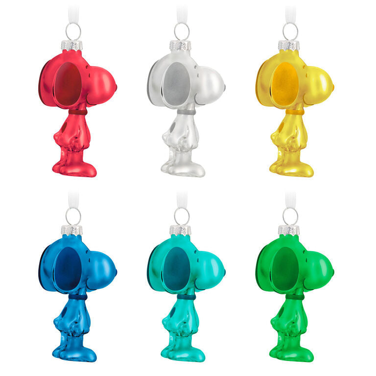 Hallmark The Peanuts® Gang Snoopy Glass Ornaments, Set Of 6