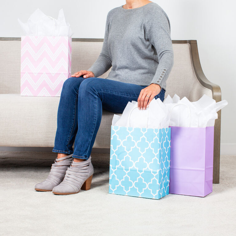Hallmark 12.5" 12-Pack Assorted Kraft Paper Gift Bags