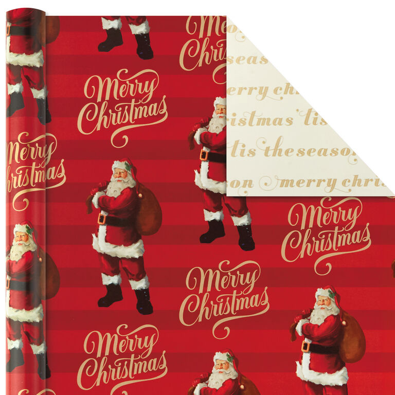 Hallmark Red And Gold 3-Pack Reversible Christmas Wrapping Paper, 120 Sq. Ft.
