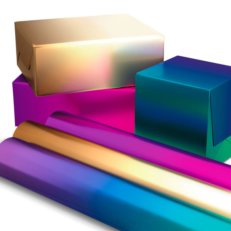 Hallmark Assorted Ombré Foil 3-Pack Wrapping Paper, 60 Sq. Ft Total
