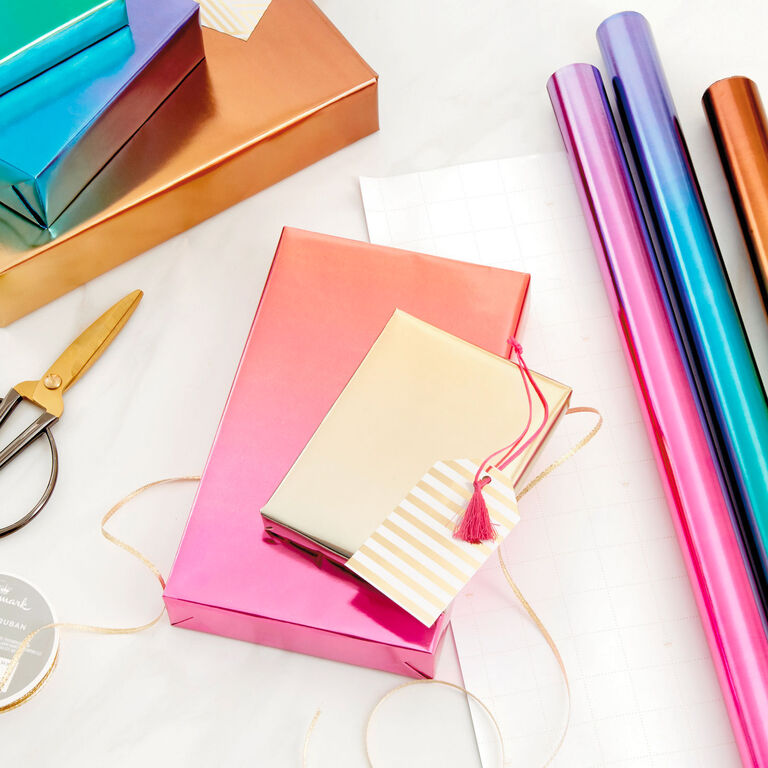 Hallmark Assorted Ombré Foil 3-Pack Wrapping Paper, 60 Sq. Ft Total