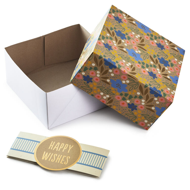 Hallmark 4", 8" And 10" Floral 3-Pack Gift Boxes With Bands