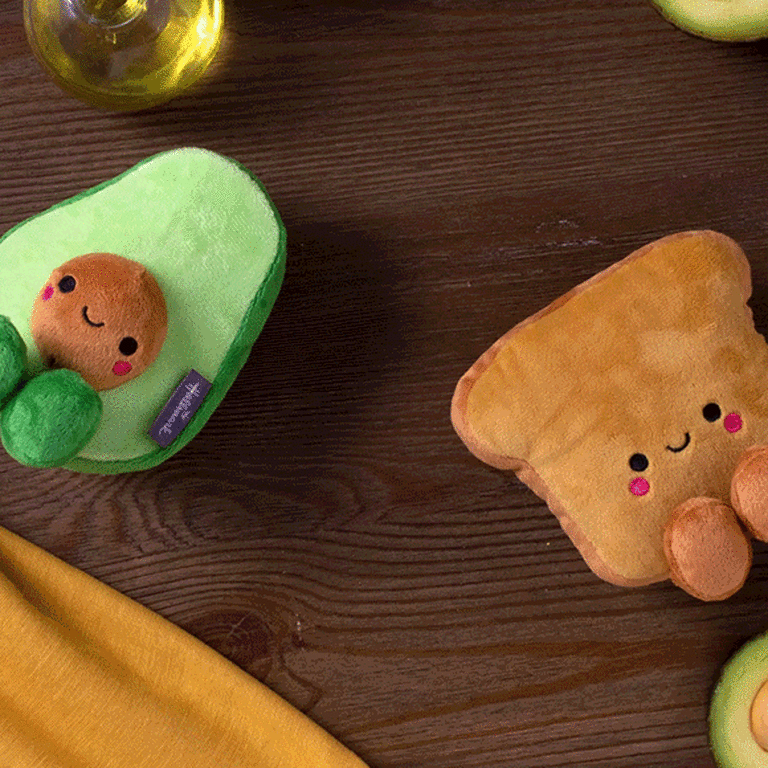 Hallmark Better Together Avocado And Toast Magnetic Plush, 5"