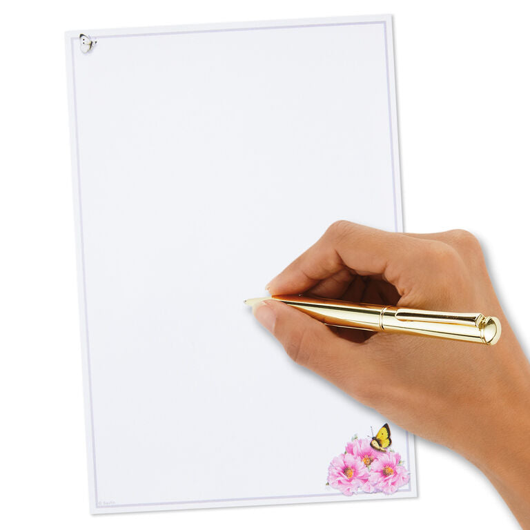 Hallmark Marjolein Bastin Pink Flowers Stationery Set, 40 Sheets