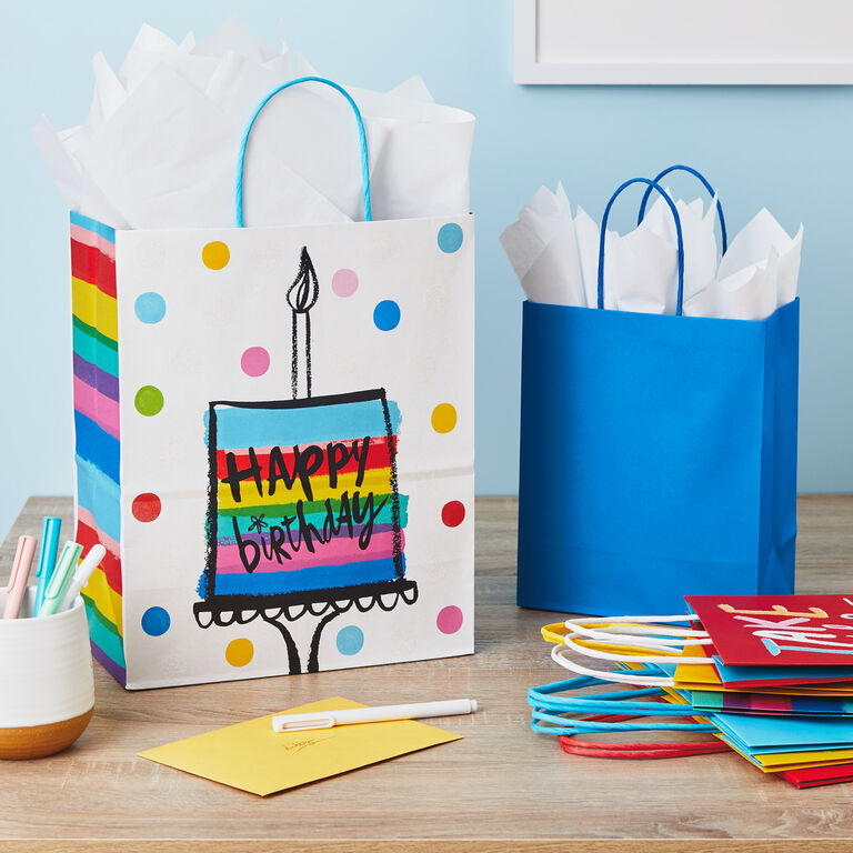 Hallmark Birthday Cheer 8-Pack Assorted Gift Bags