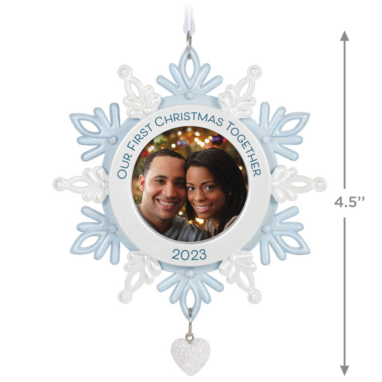 Hallmark Our First Christmas Together Snowflake 2023 Photo Frame Ornament