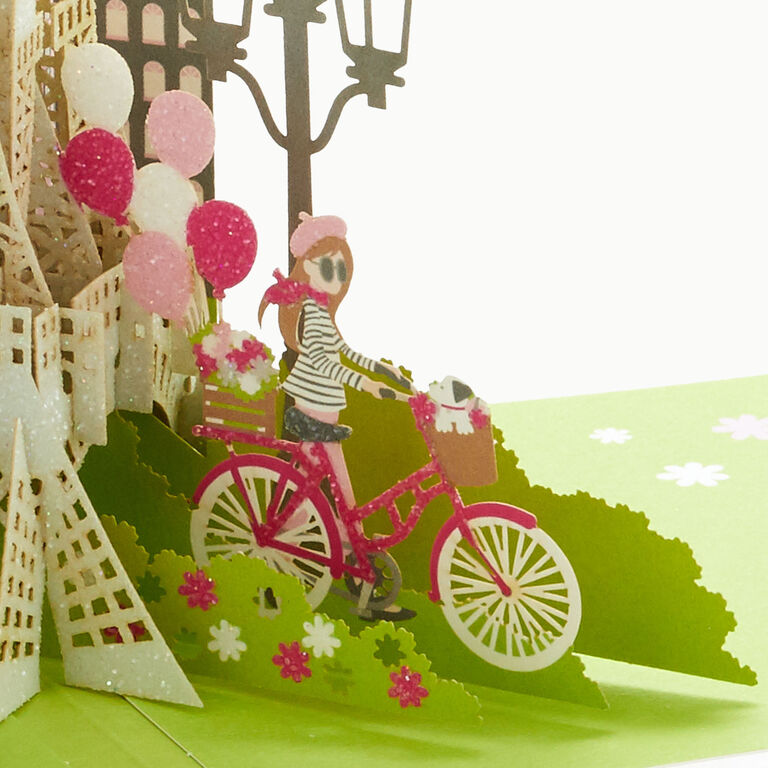 Hallmark Bonjour Eiffel Tower 3D Pop-Up Hello Card