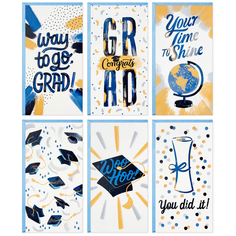 Hallmark Festive Grad Wishes Graduation Cards Assortment, Pack Of 36