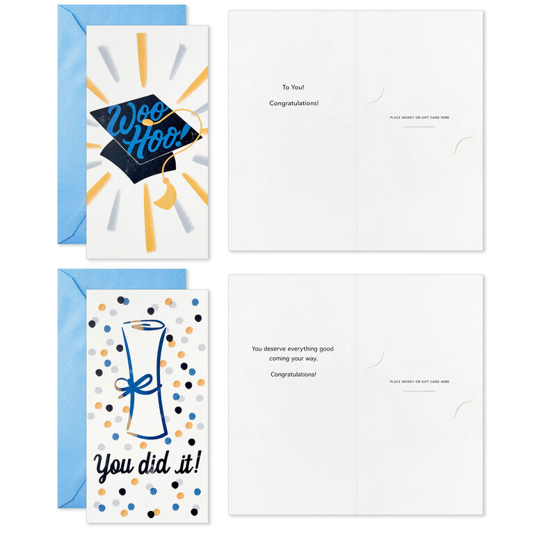 Hallmark Festive Grad Wishes Graduation Cards Assortment, Pack Of 36