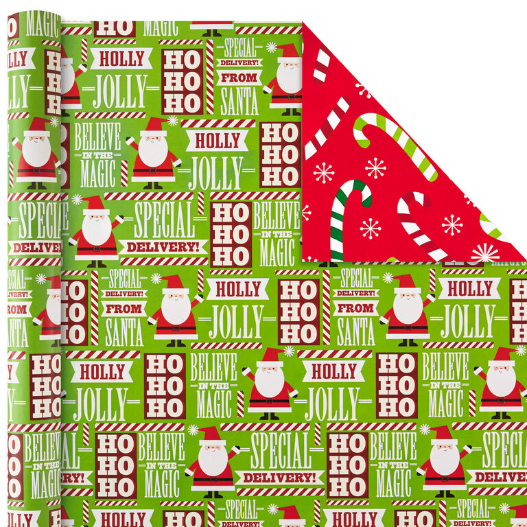 Hallmark Christmas Cheer 4-Pack Reversible Wrapping Paper Assortment, 150 Sq. Ft.