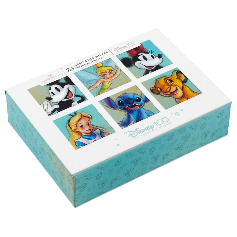 Hallmark Disney 100th Anniversary Boxed Blank Note Cards Assortment, Pack Of 24