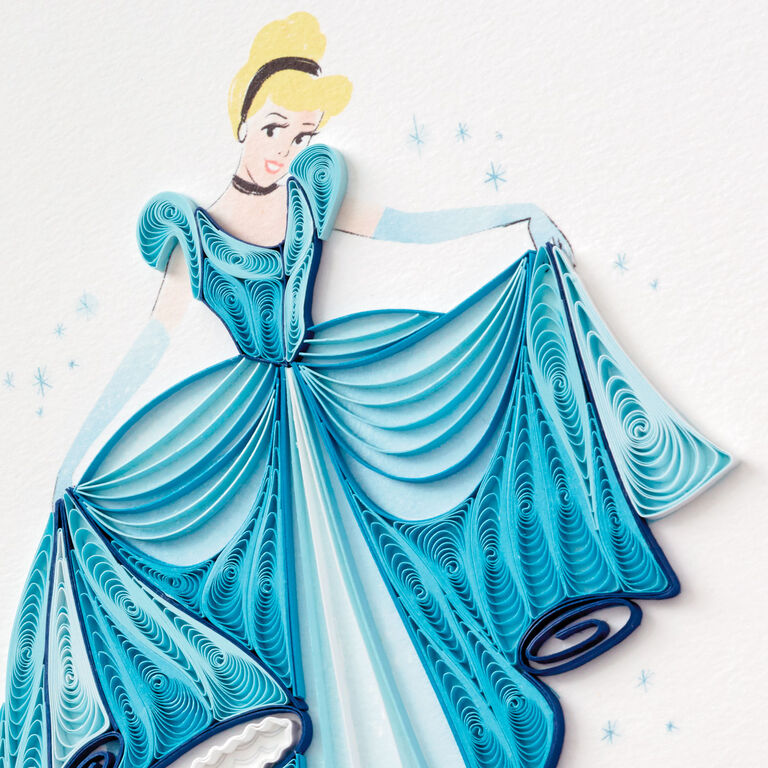 Hallmark Disney Princess Cinderella You Sparkle Quilled Paper Handmade Card