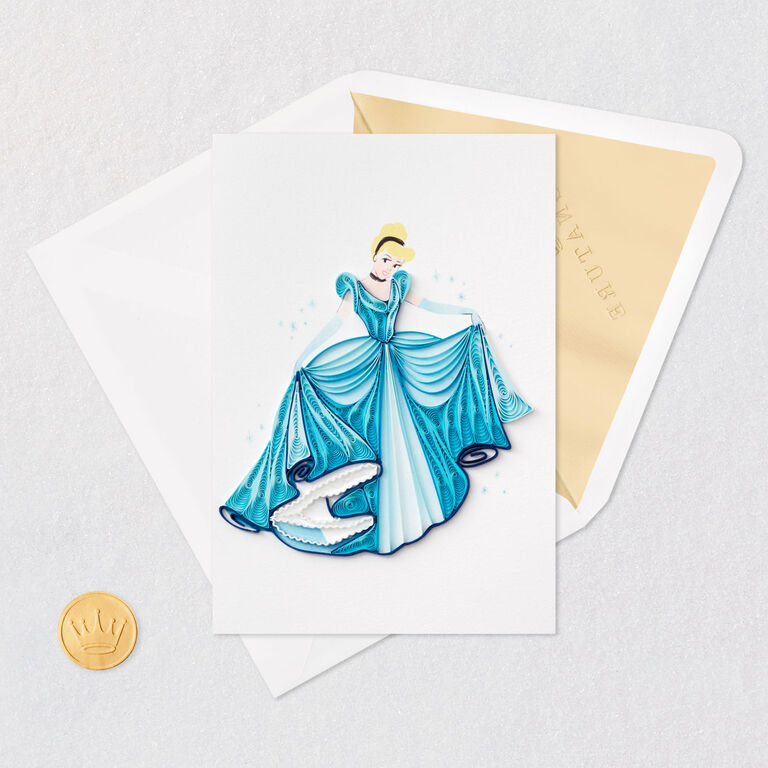 Hallmark Disney Princess Cinderella You Sparkle Quilled Paper Handmade Card