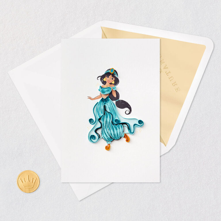 Hallmark Disney Princess Jasmine Magical Day Quilled Paper Handmade Card