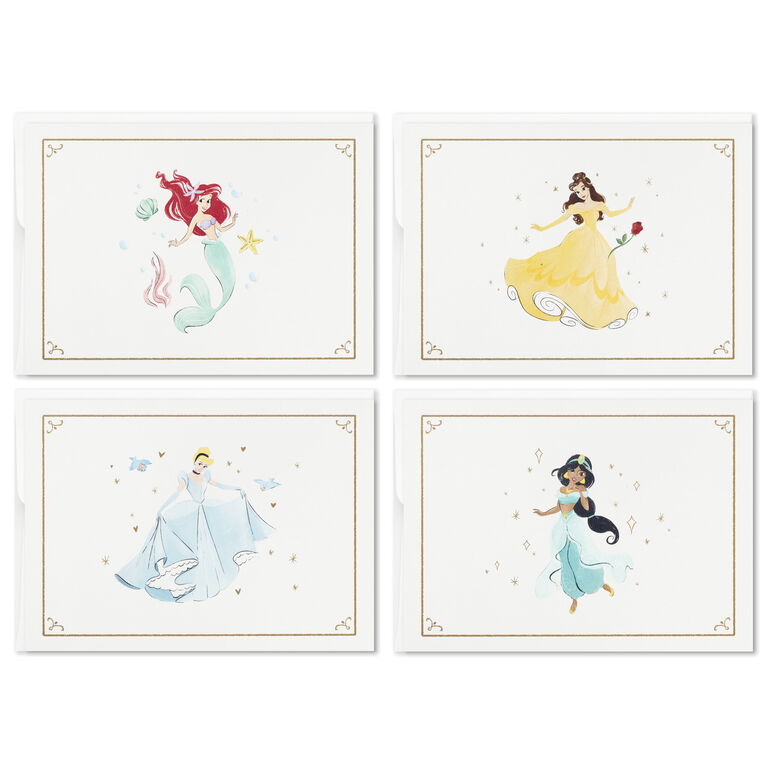 Hallmark Disney Princess Assorted Boxed Blank Note Cards Multipack, Pack Of 24