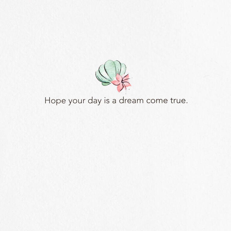 Hallmark Disney The Little Mermaid Ariel Happy Wish Quilled Paper Handmade Card