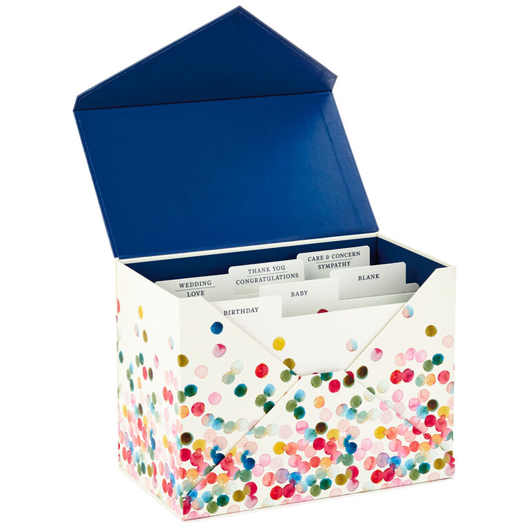 Hallmark Assorted All-Occasion Cards In Polka Dot Organizer Box, Box Of 24