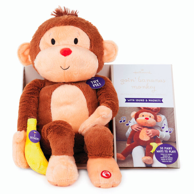 Hallmark Goin' Bananas Monkey Singing Stuffed Animal, 12"