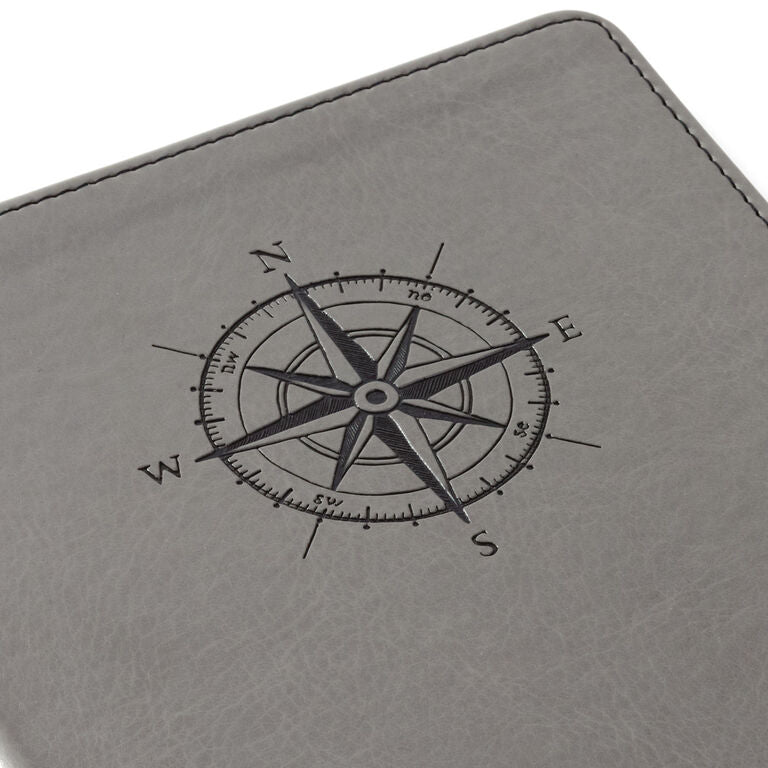 Hallmark Gray Etched Compass Faux Leather Notebook