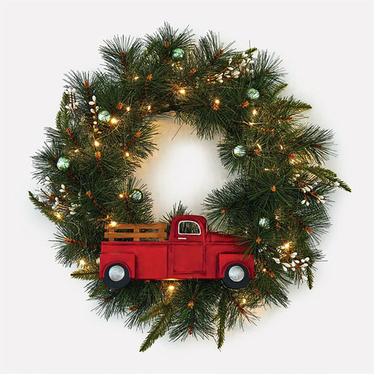  Hallmark Channel Truck Motion-Activated Wreath With Sound And Light, 14"
