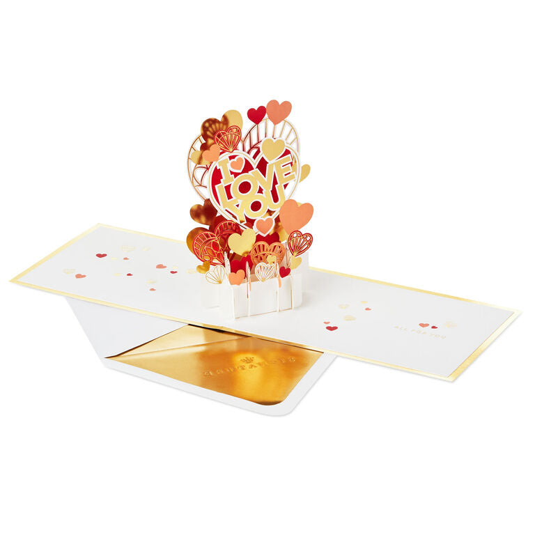 Hallmark All My Love Hearts 3D Pop-Up Love Card