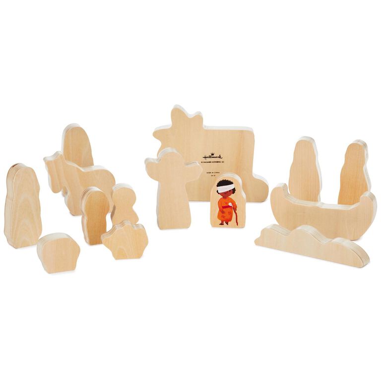 Hallmark Jesus And Friends Wood Play Set, 14 Pieces