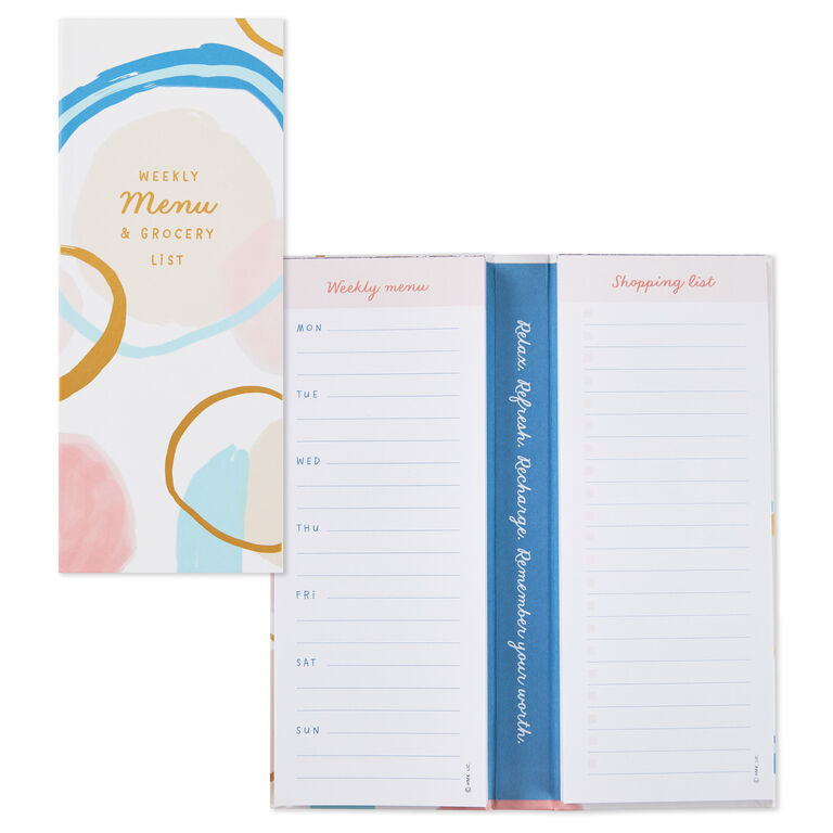 Hallmark Weekly Menu And Grocery List Memo Pad Set In Folio
