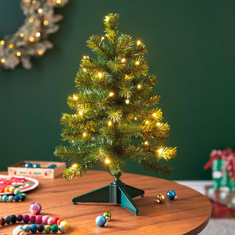 Hallmark Miniature Evergreen Pre-Lit Christmas Tree, 18.75"