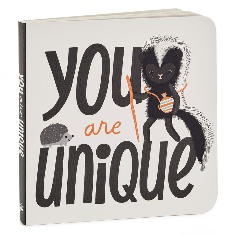 Hallmark MopTops Skunk Stuffed Animal With You Are Unique Board Book
