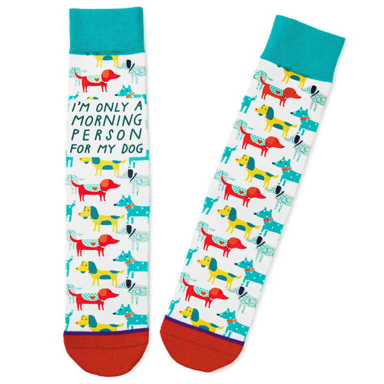Hallmark Morning Person For My Dog Funny Crew Socks