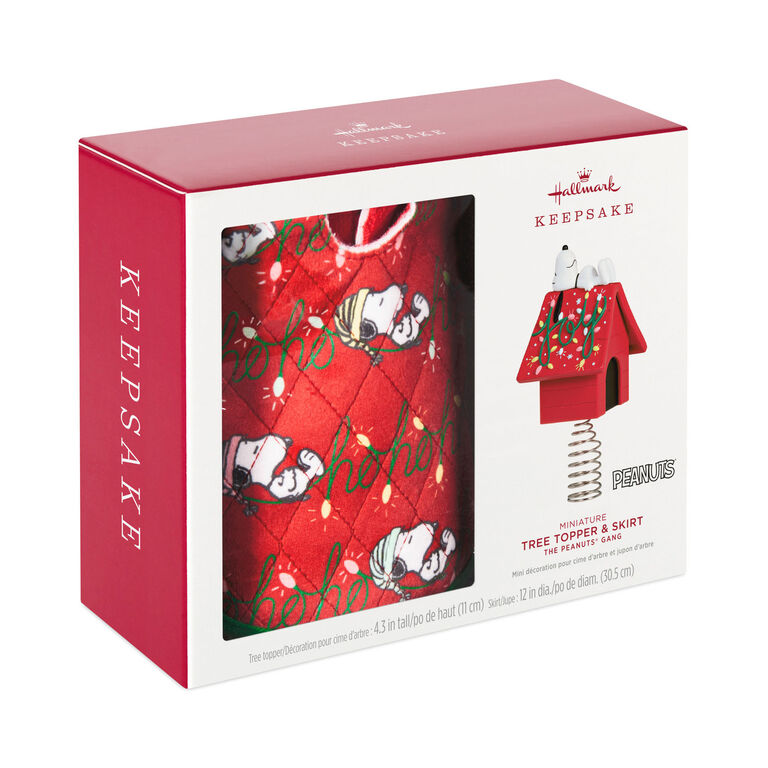 Hallmark Mini The Peanuts® Gang Snoopy Christmas Tree Topper And Tree Skirt, Set Of 2