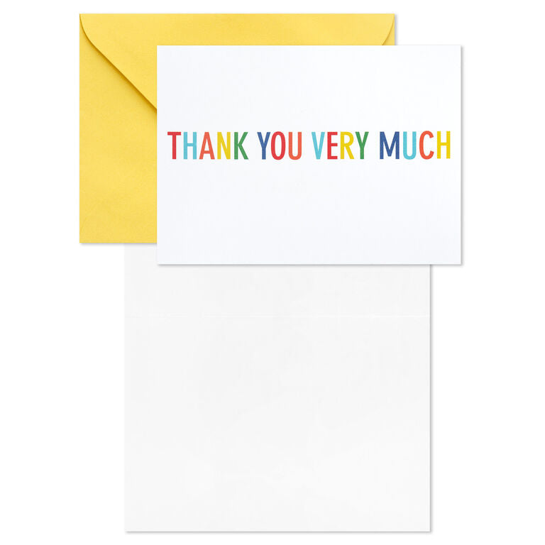 Hallmark Primary Colors Assorted Blank Thank-You Notes, Pack Of 48