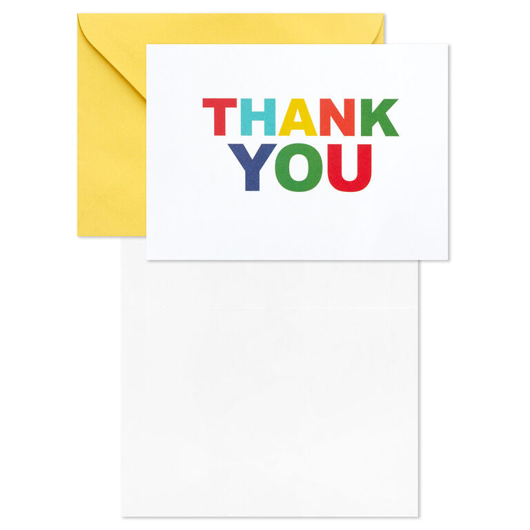 Hallmark Primary Colors Assorted Blank Thank-You Notes, Pack Of 48