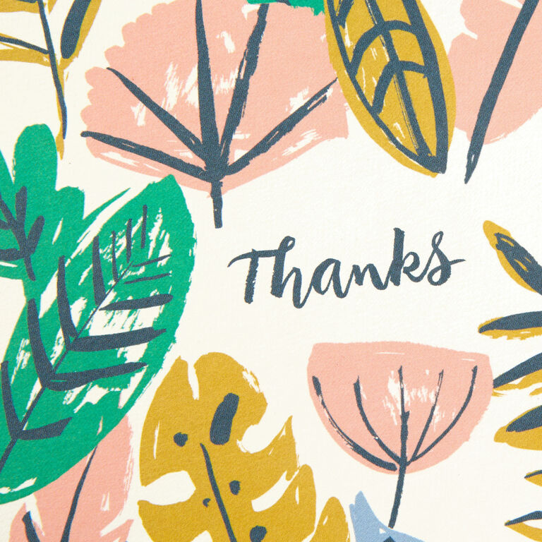Hallmark Retro Flowers And Leaves Assorted Blank Thank-You Notes, Pack Of 48