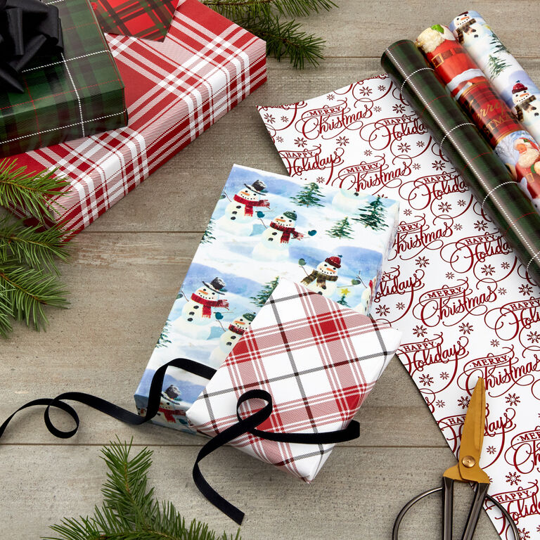Hallmark Christmas Classics 3-Pack Reversible Wrapping Paper Assortment, 120 Sq. Ft.