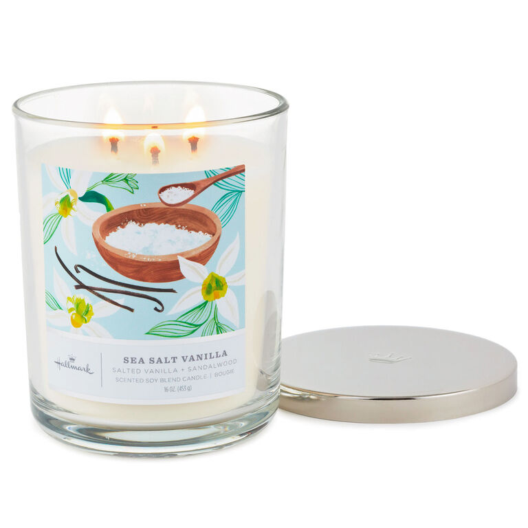 Hallmark Sea Salt Vanilla 3-Wick Jar Candle, 16 Oz.