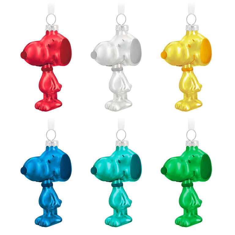 Hallmark The Peanuts® Gang Snoopy Glass Ornaments, Set Of 6