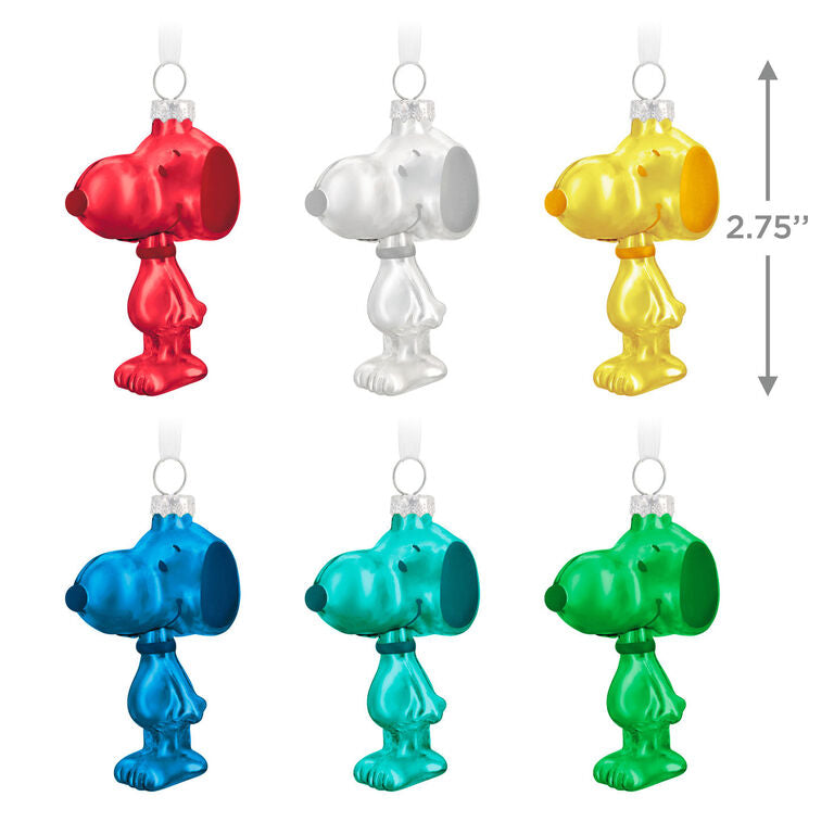 Hallmark The Peanuts® Gang Snoopy Glass Ornaments, Set Of 6