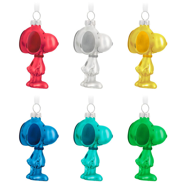 Hallmark The Peanuts® Gang Snoopy Glass Ornaments, Set Of 6