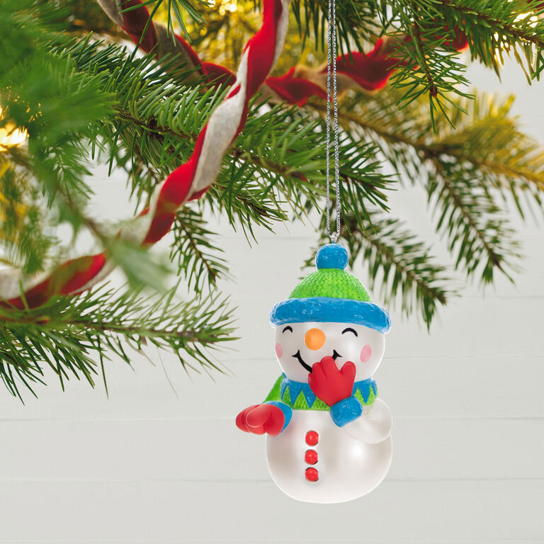 Hallmark Pull My Finger Snowman Ornament With Sound