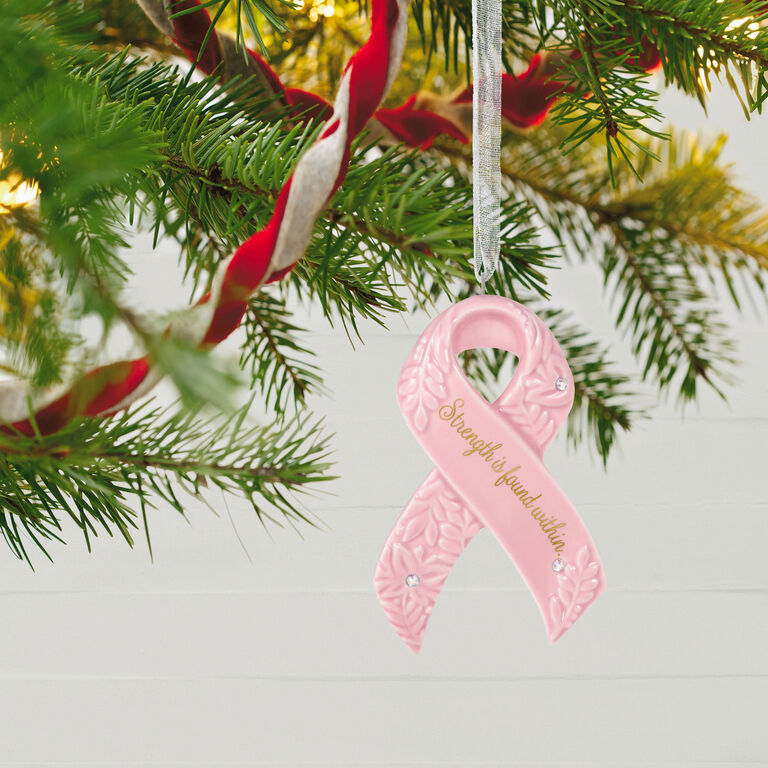 Hallmark Strength Within Pink Ribbon Porcelain Ornament Benefiting Susan G. Komen®